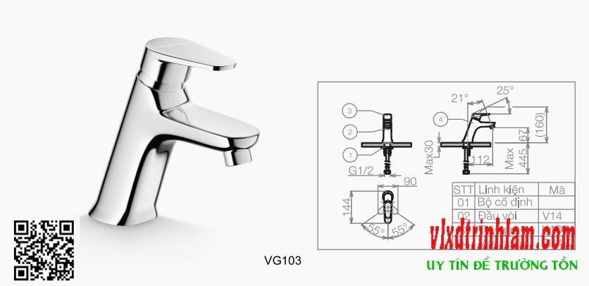 Vòi lavabo Viglacera VG 103